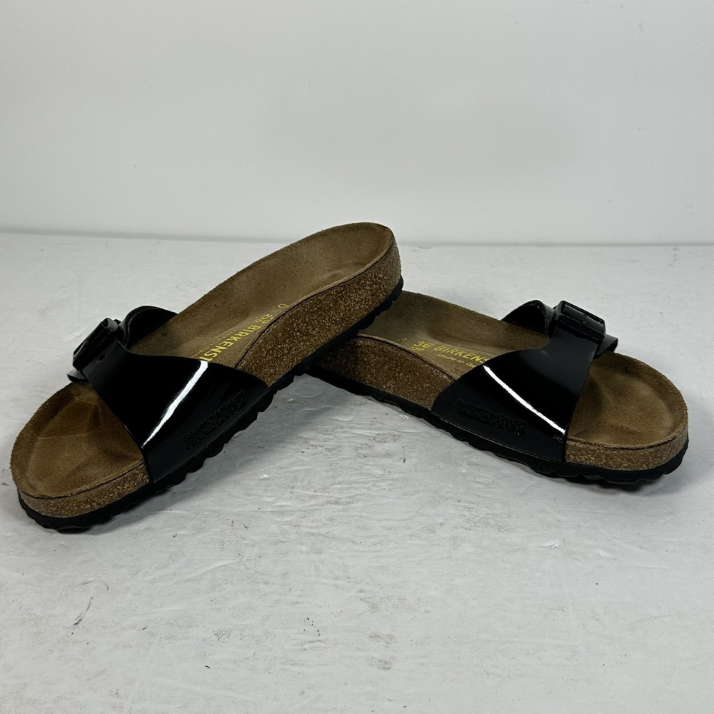 BIRKENSTOCK MADRID SANDALS- PATENT BLACK, SIZE EU 36 USL 5 USM 3 UK 3.5 - Picture 5 of 7